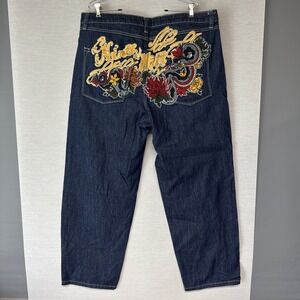 NINTH HALL AMBUSH Jeans Mens‎ Size 38 Dragon Embroidered Baggy Wide Leg